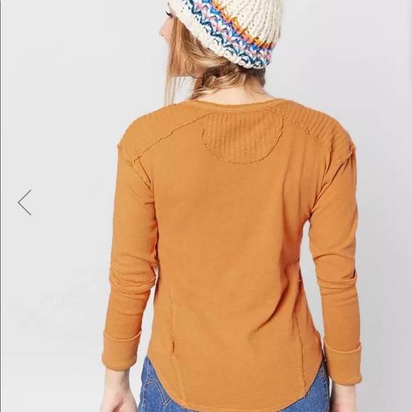 Free People Military Mix Henley - Athenian Bronze Size Small - Picture 2 of 6